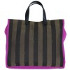 FENDI handbag in canvas with brown striped and its matching scarf