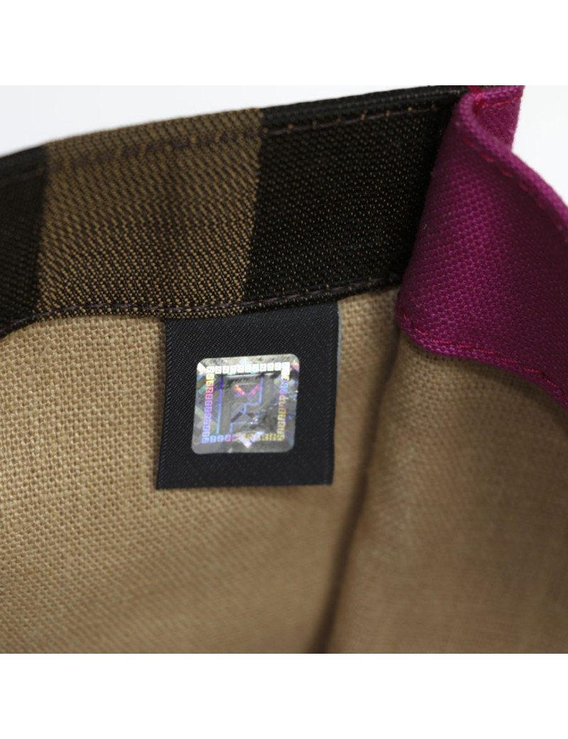 FENDI handbag in canvas with brown striped and its matching scarf