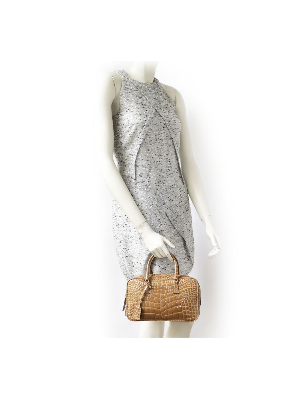 Mini sac plume PRADA en croco blond