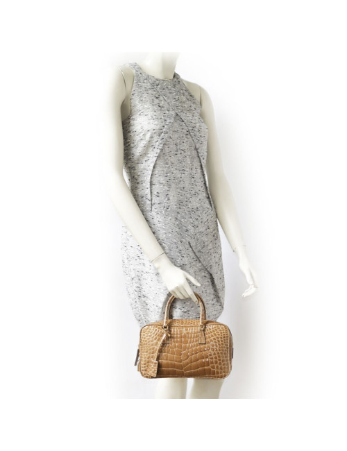 PRADA blond alligator mini plume handbag