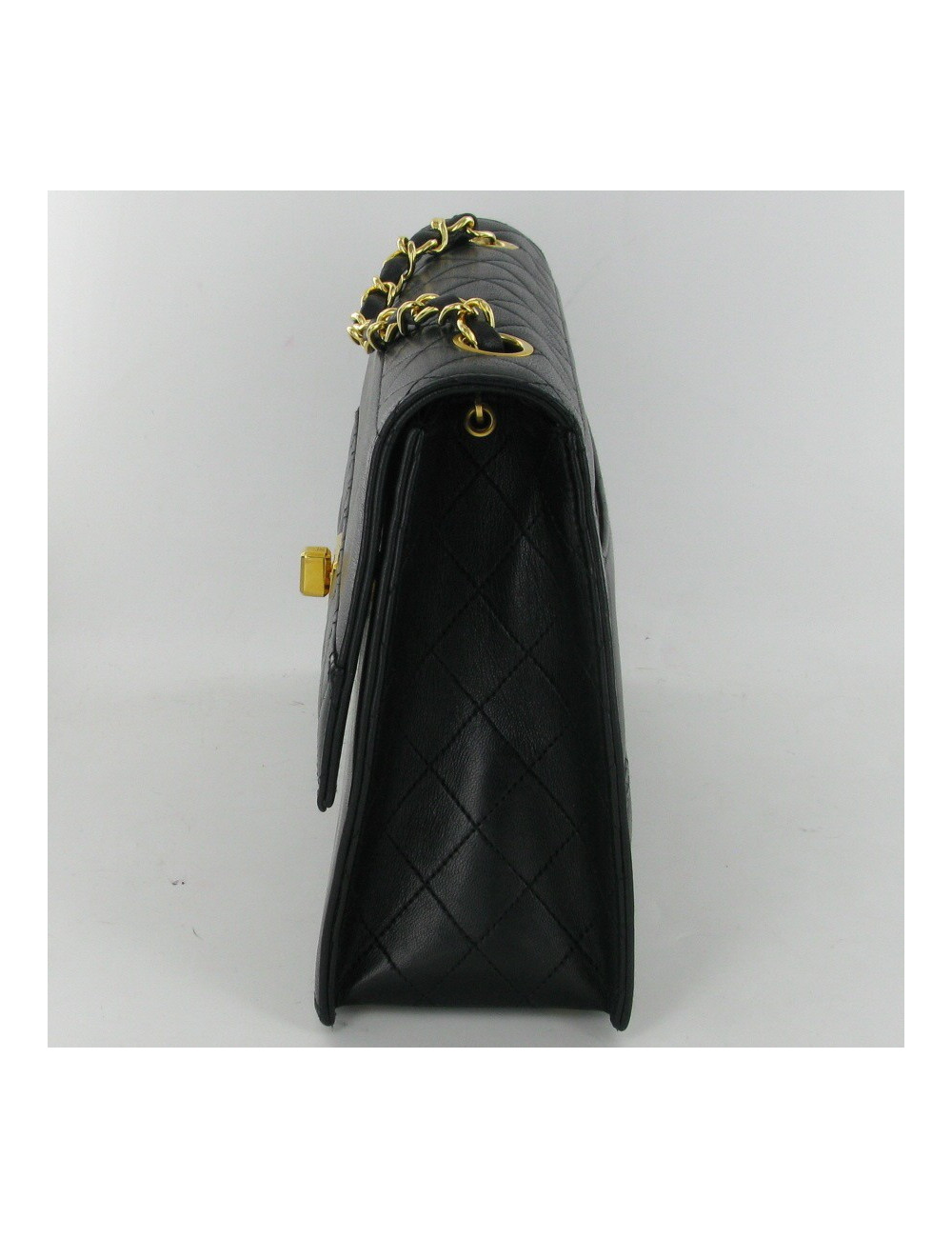 Sac vintage en cuir noir CHANEL