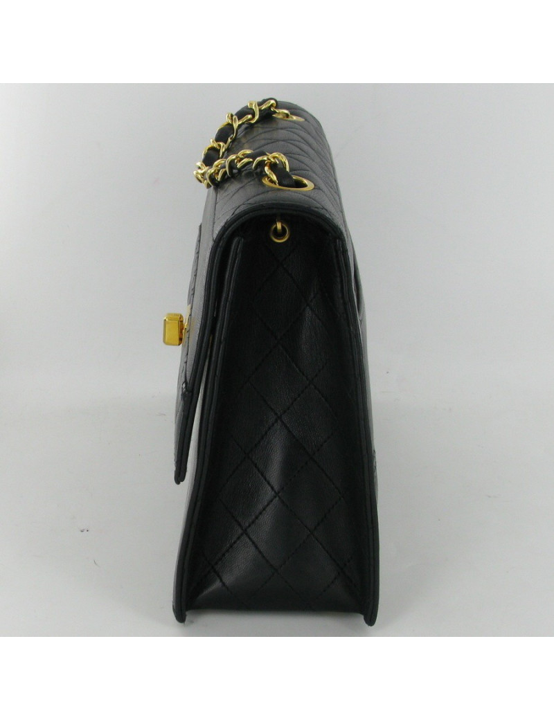 Sac vintage en cuir noir CHANEL