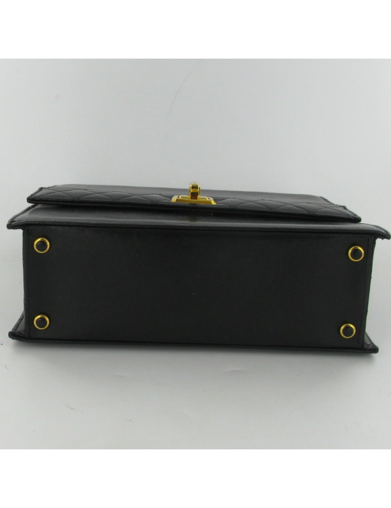 Sac vintage en cuir noir CHANEL