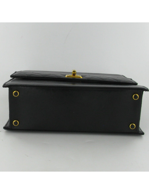 Sac vintage en cuir noir CHANEL