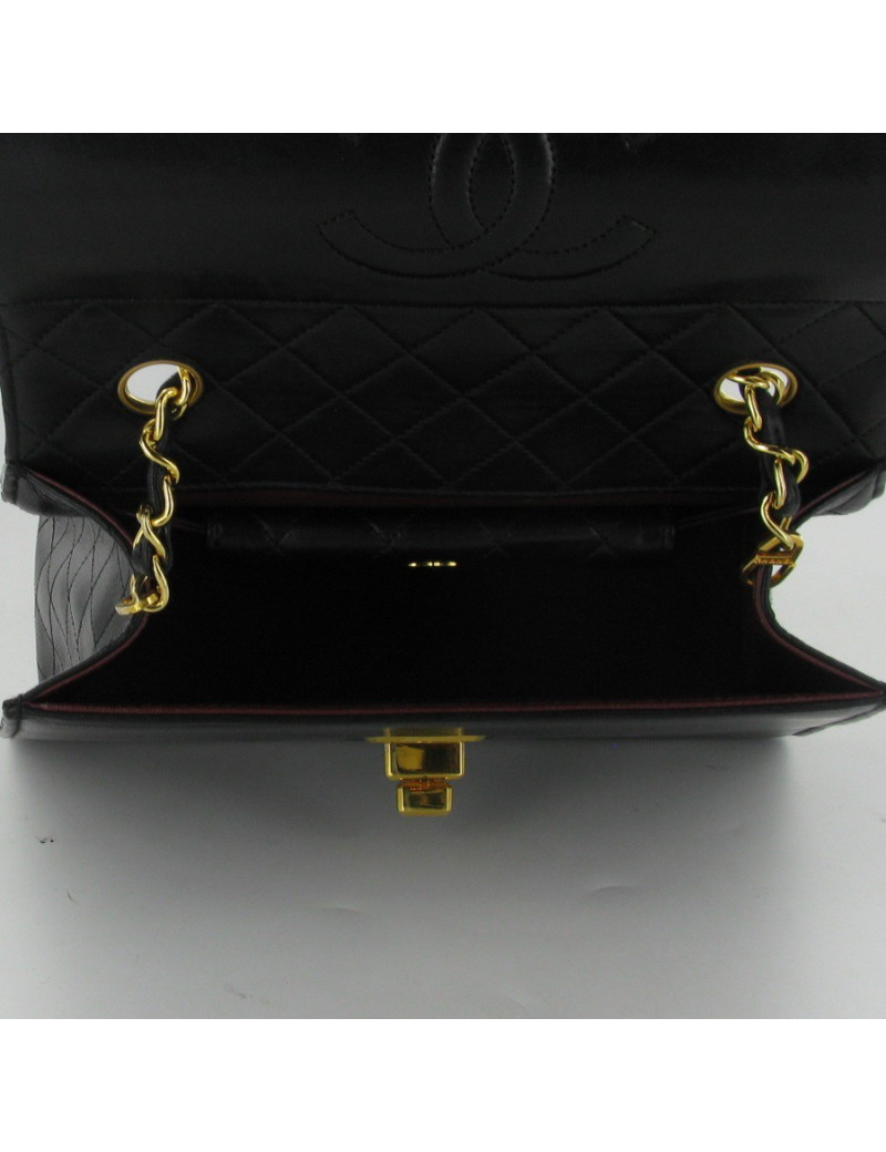 Sac vintage en cuir noir CHANEL