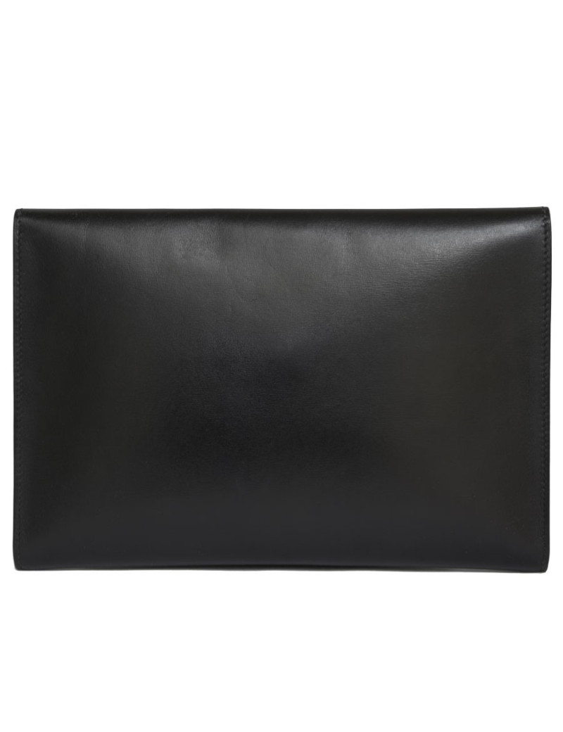 Pochette HERMES cuir box noir