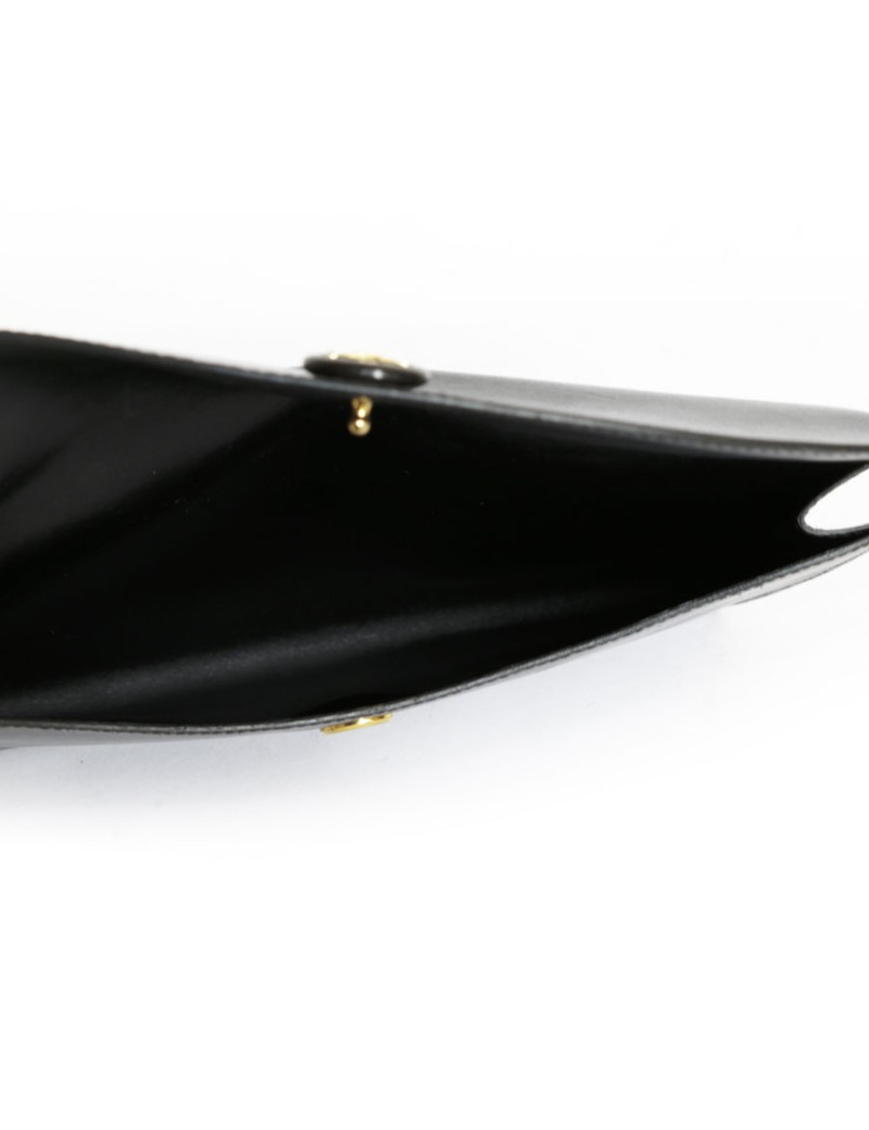 HERMES black box leather pouch