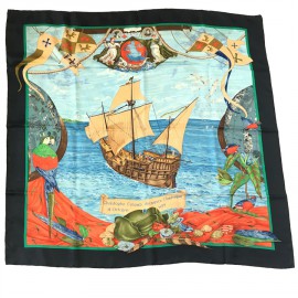 Square HERMES "Christophe Colomb discovers America" Silk
