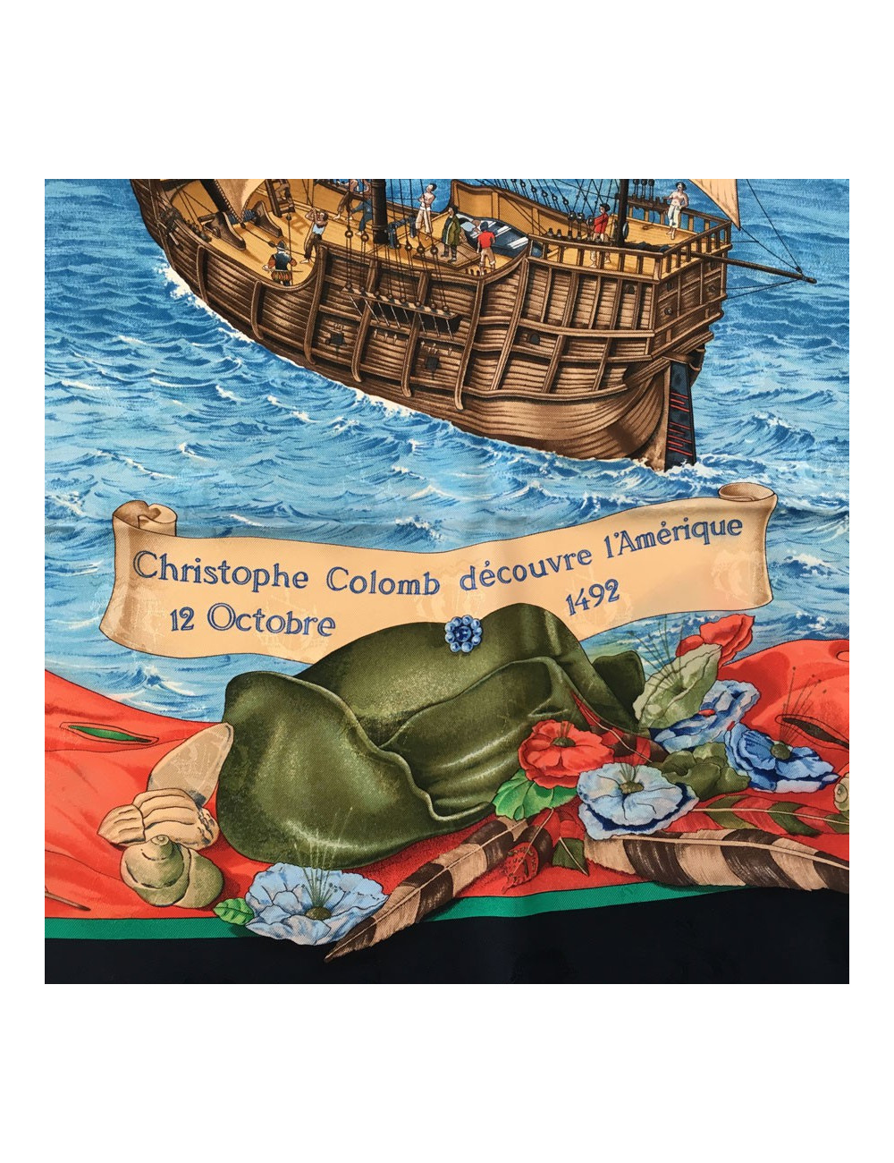 Square HERMES "Christophe Colomb discovers America" Silk