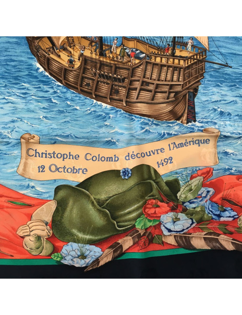 Square HERMES "Christophe Colomb discovers America" Silk
