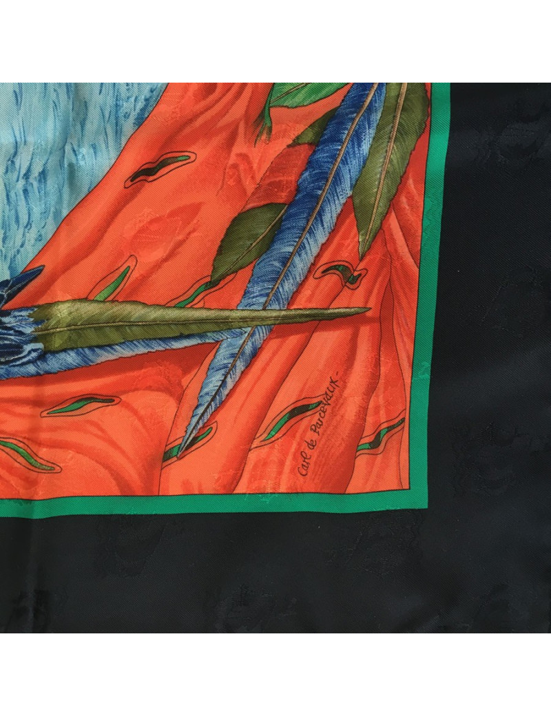 Carré HERMES "Christophe Colomb découvre l'Amérique" en soie 