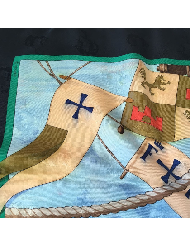 Square HERMES "Christophe Colomb discovers America" Silk
