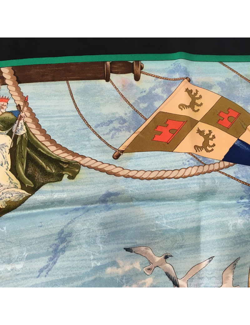 Square HERMES "Christophe Colomb discovers America" Silk