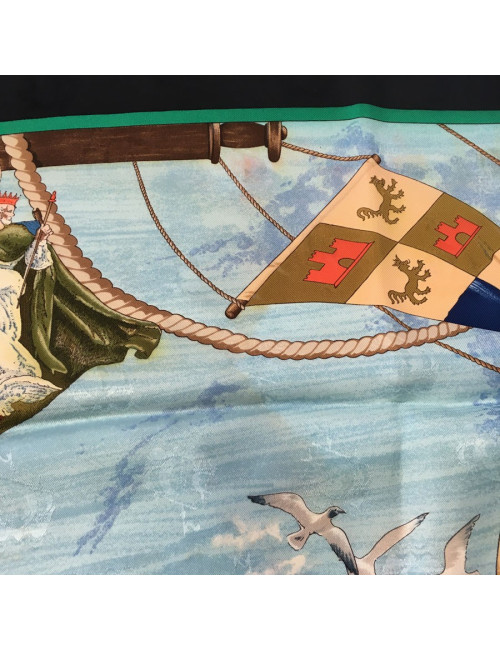 Square HERMES "Christophe Colomb discovers America" Silk