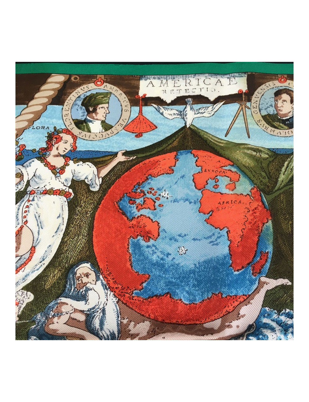 Square HERMES "Christophe Colomb discovers America" Silk