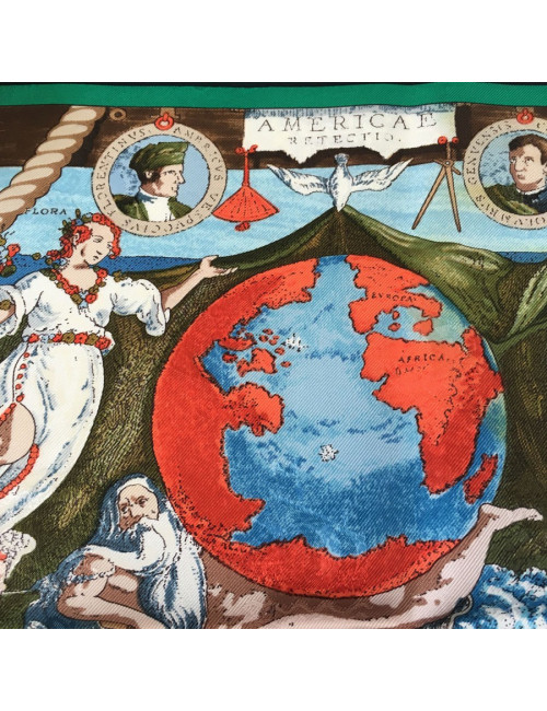 Square HERMES "Christophe Colomb discovers America" Silk