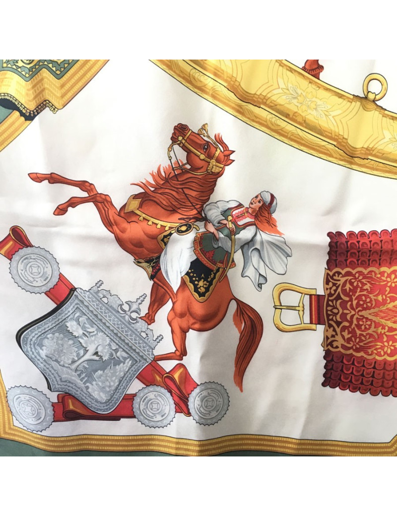Carré HERMÈS "1821 - les cavaliers Ottomans" en soie multicolore