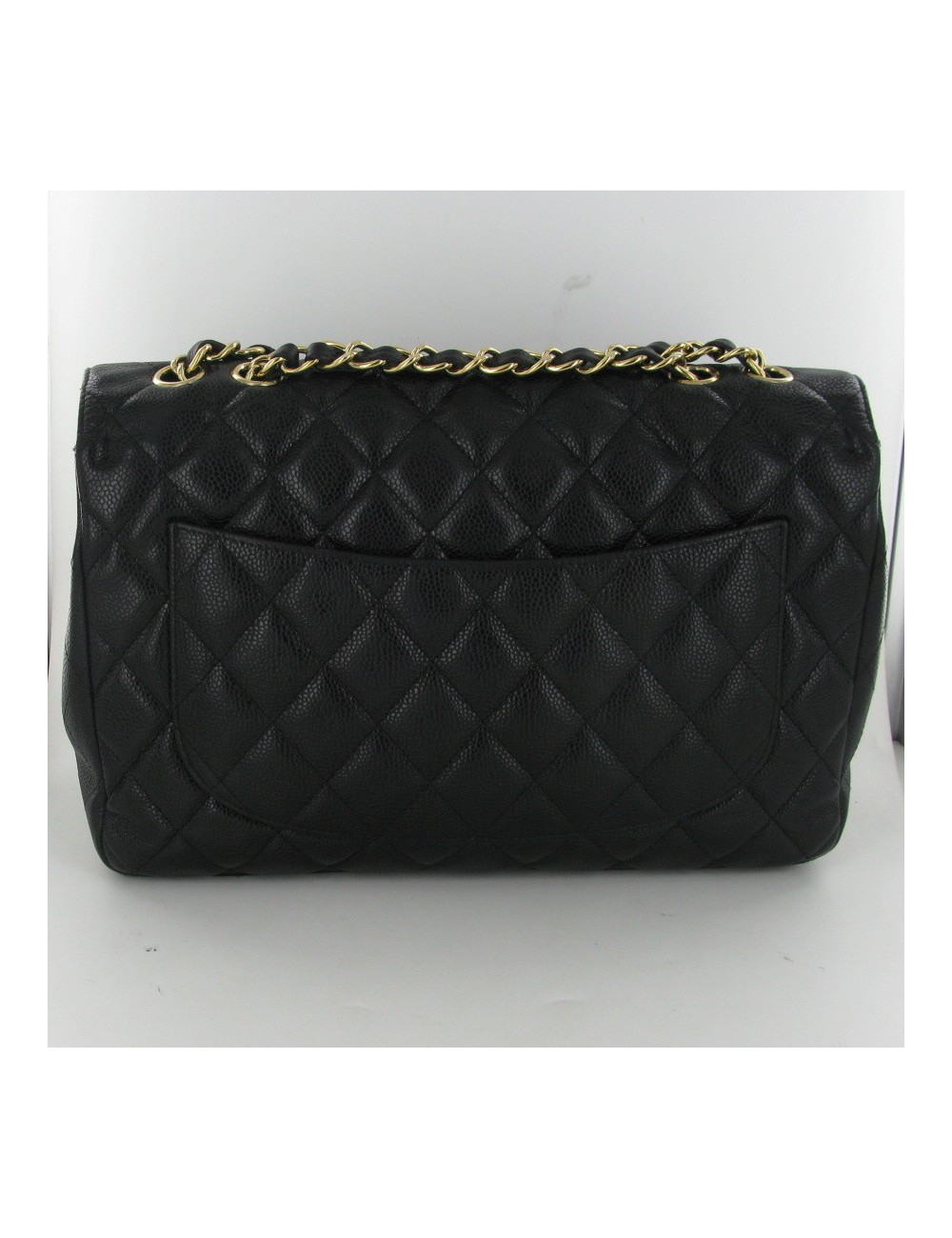 Timeless en cuir grainé noir CHANEL