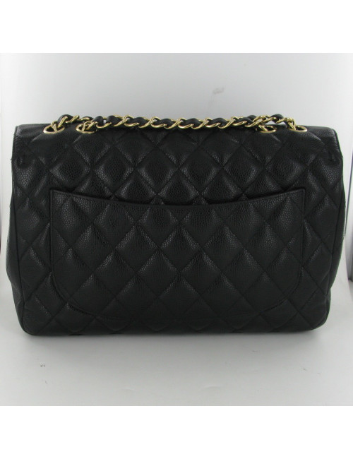 Timeless en cuir grainé noir CHANEL