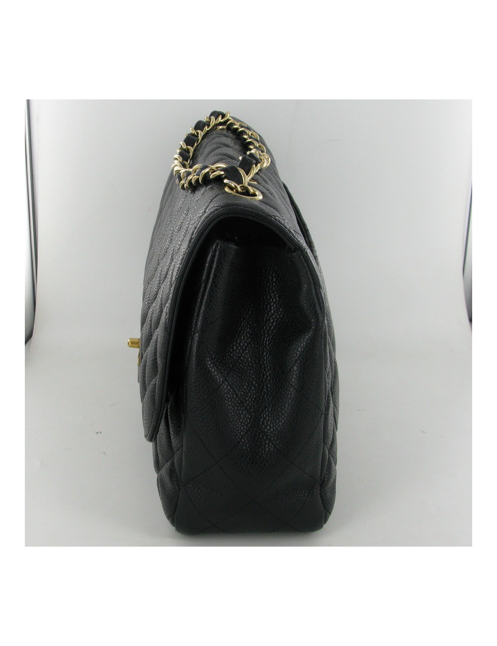 Timeless en cuir grainé noir CHANEL