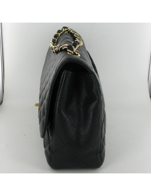 Timeless en cuir grainé noir CHANEL