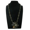 LANVIN chain in gold metal and rhinestone necklace