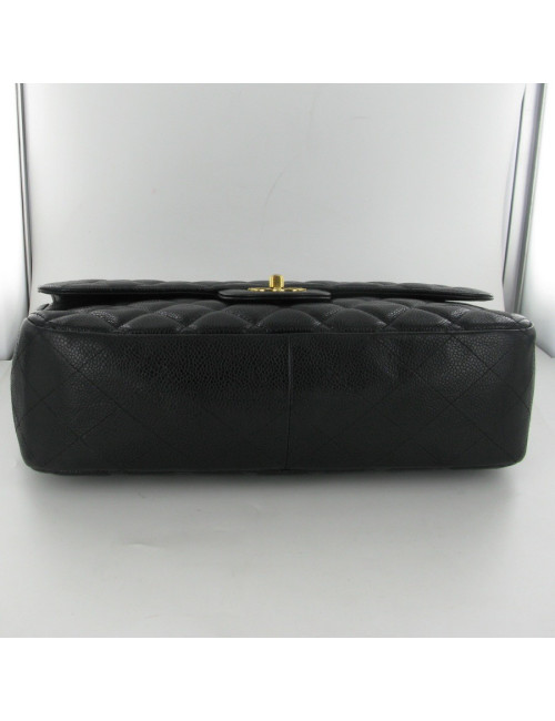 Timeless en cuir grainé noir CHANEL