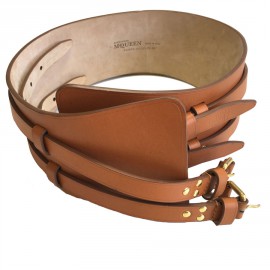 Belt Alexander MCQUEEN wide brown leather