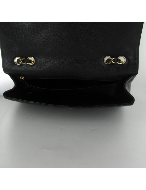 Timeless en cuir grainé noir CHANEL