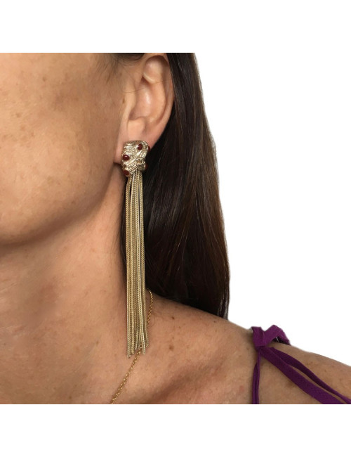 Earrings CHANEL nails pending gold metal