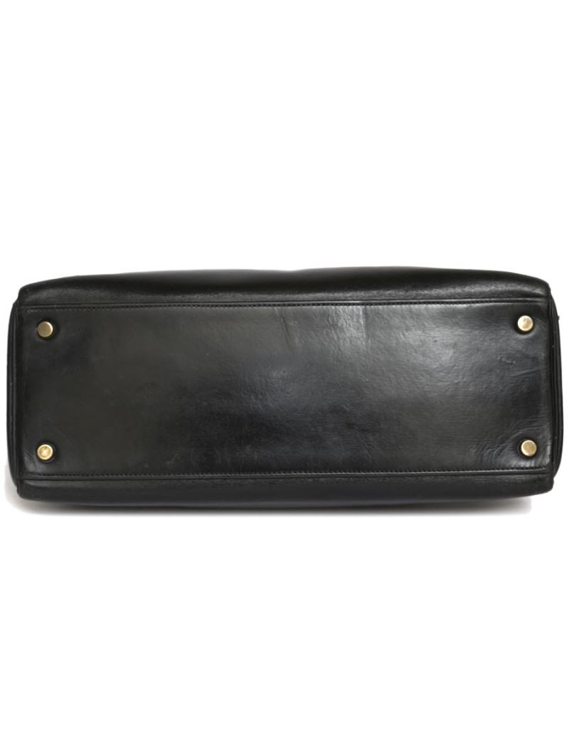 32 leather black box Vintage HERMES Kelly bag