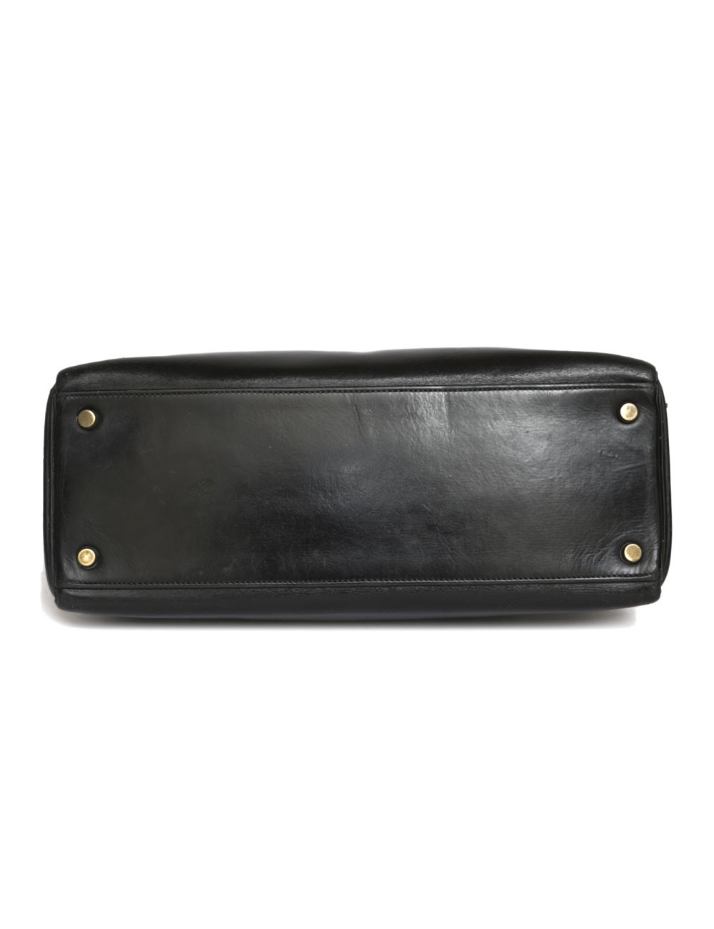 Sac Kelly 32 HERMES cuir box noir Vintage