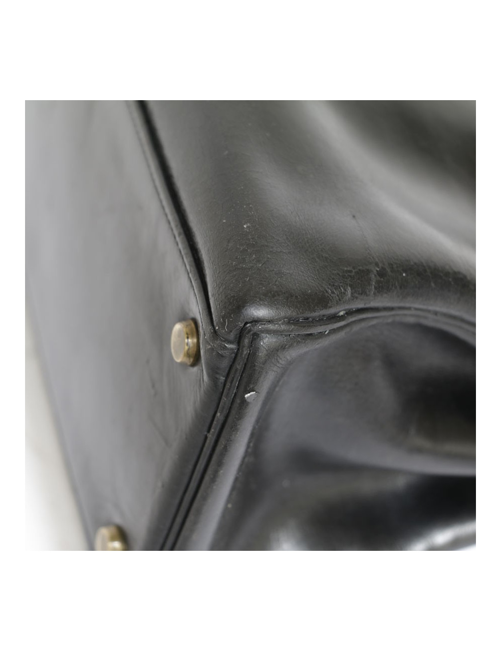 32 leather black box Vintage HERMES Kelly bag