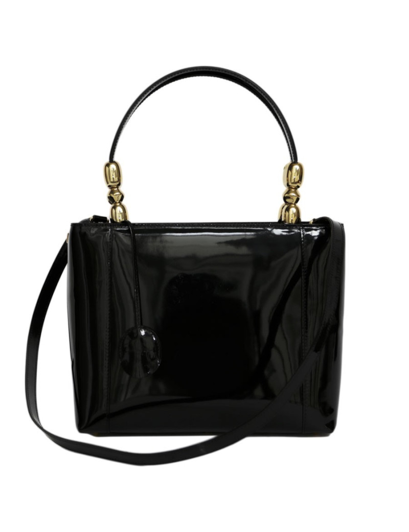 Sac 'Lady Dior' DIOR cuir verni noir 