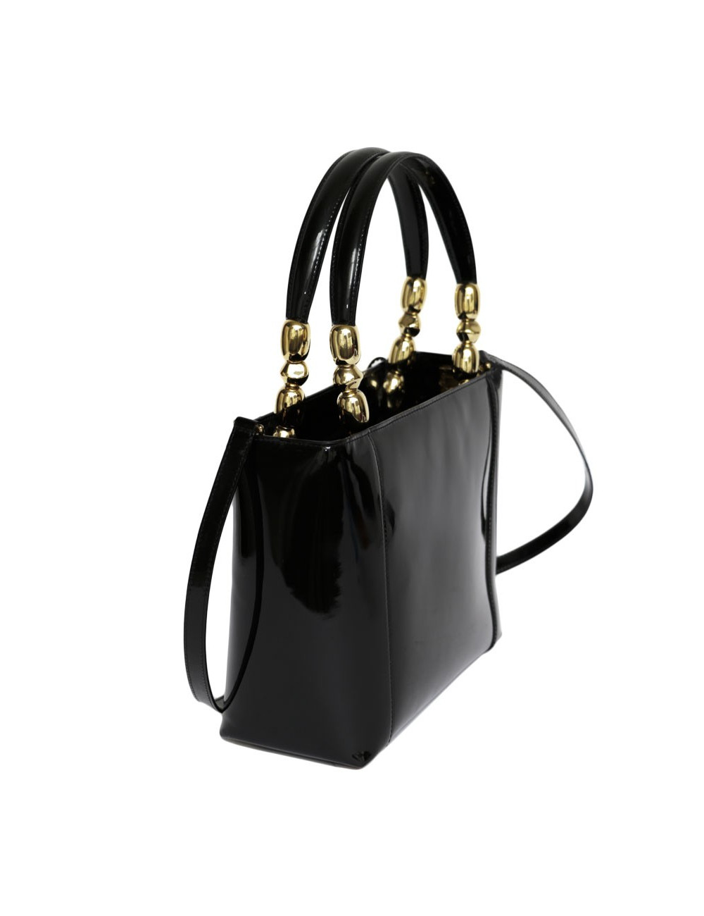 Sac 'Lady Dior' DIOR cuir verni noir 
