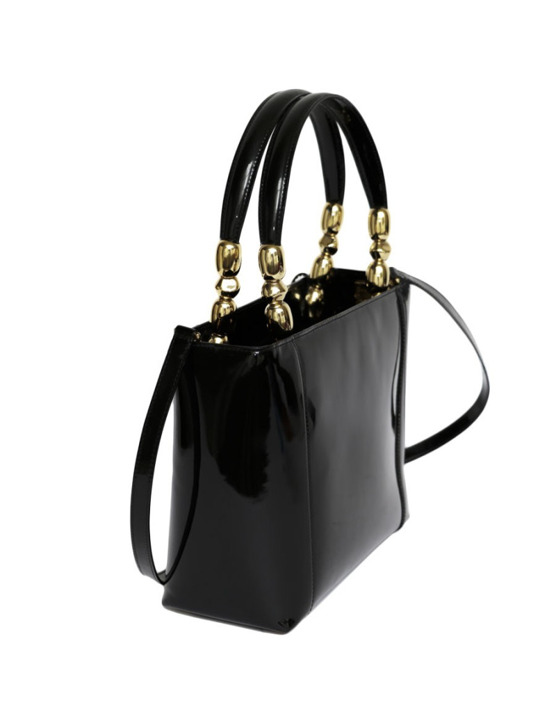 Sac 'Lady Dior' DIOR cuir verni noir 