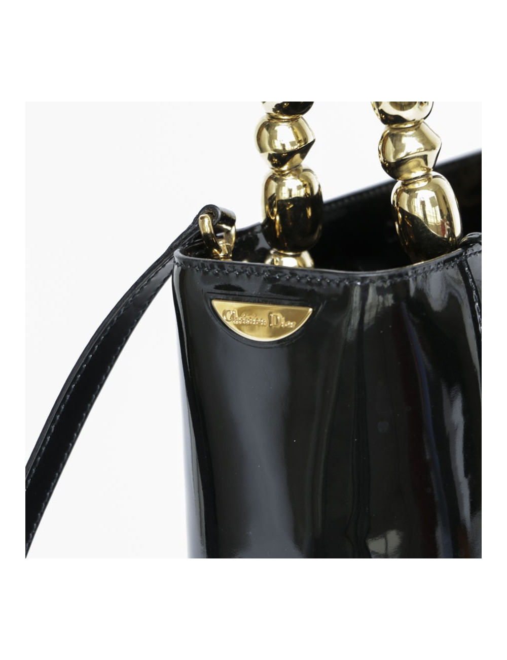 Sac 'Lady Dior' DIOR cuir verni noir 