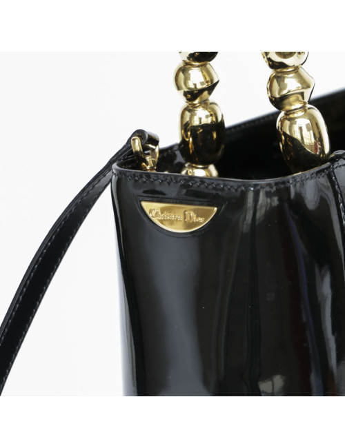 Sac 'Lady Dior' DIOR cuir verni noir 