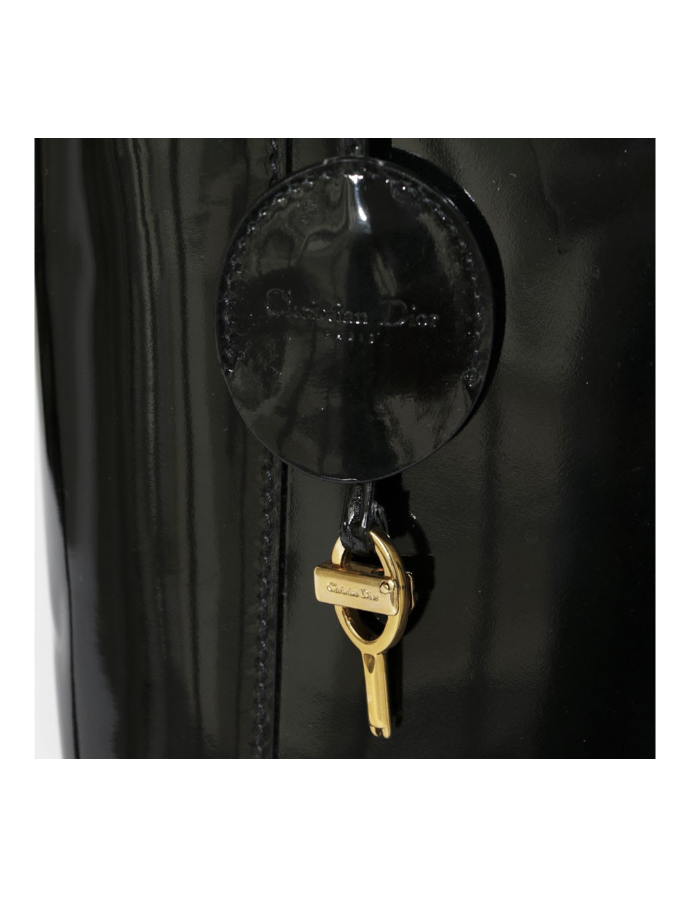 Sac 'Lady Dior' DIOR cuir verni noir 