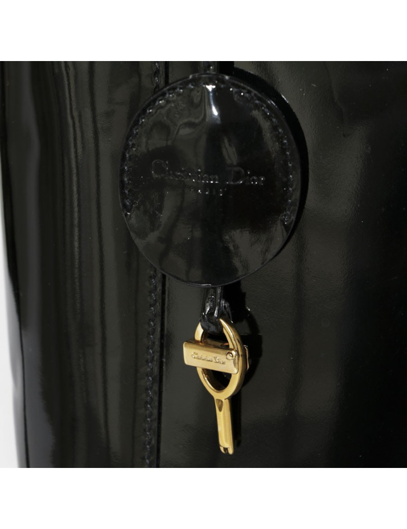 Sac 'Lady Dior' DIOR cuir verni noir 
