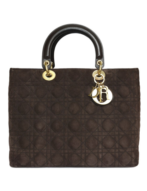 Sac 'Lady Dior' CHRISTIAN DIOR daim "cannage"