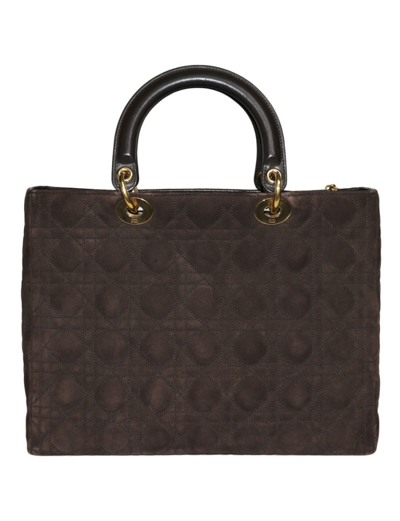 Sac 'Lady Dior' CHRISTIAN DIOR daim "cannage"