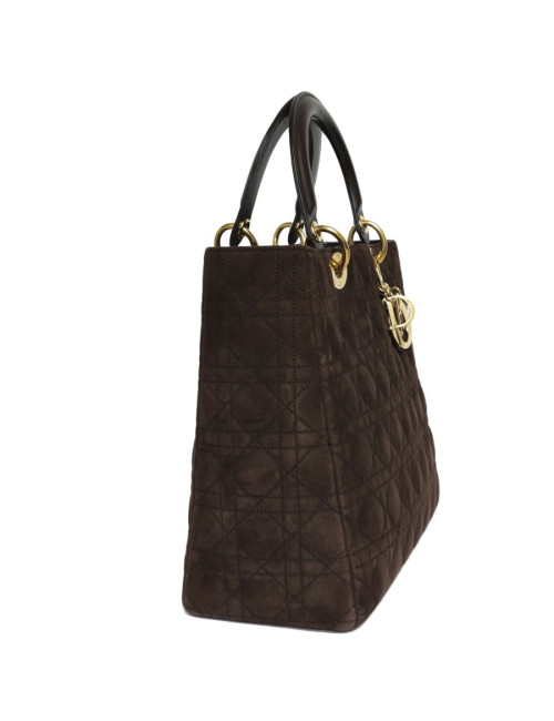 Sac 'Lady Dior' CHRISTIAN DIOR daim "cannage"
