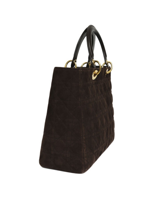 Sac 'Lady Dior' CHRISTIAN DIOR daim "cannage"