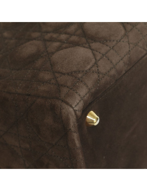 Sac 'Lady Dior' CHRISTIAN DIOR daim "cannage"