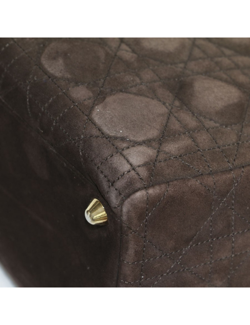 Sac 'Lady Dior' CHRISTIAN DIOR daim "cannage"