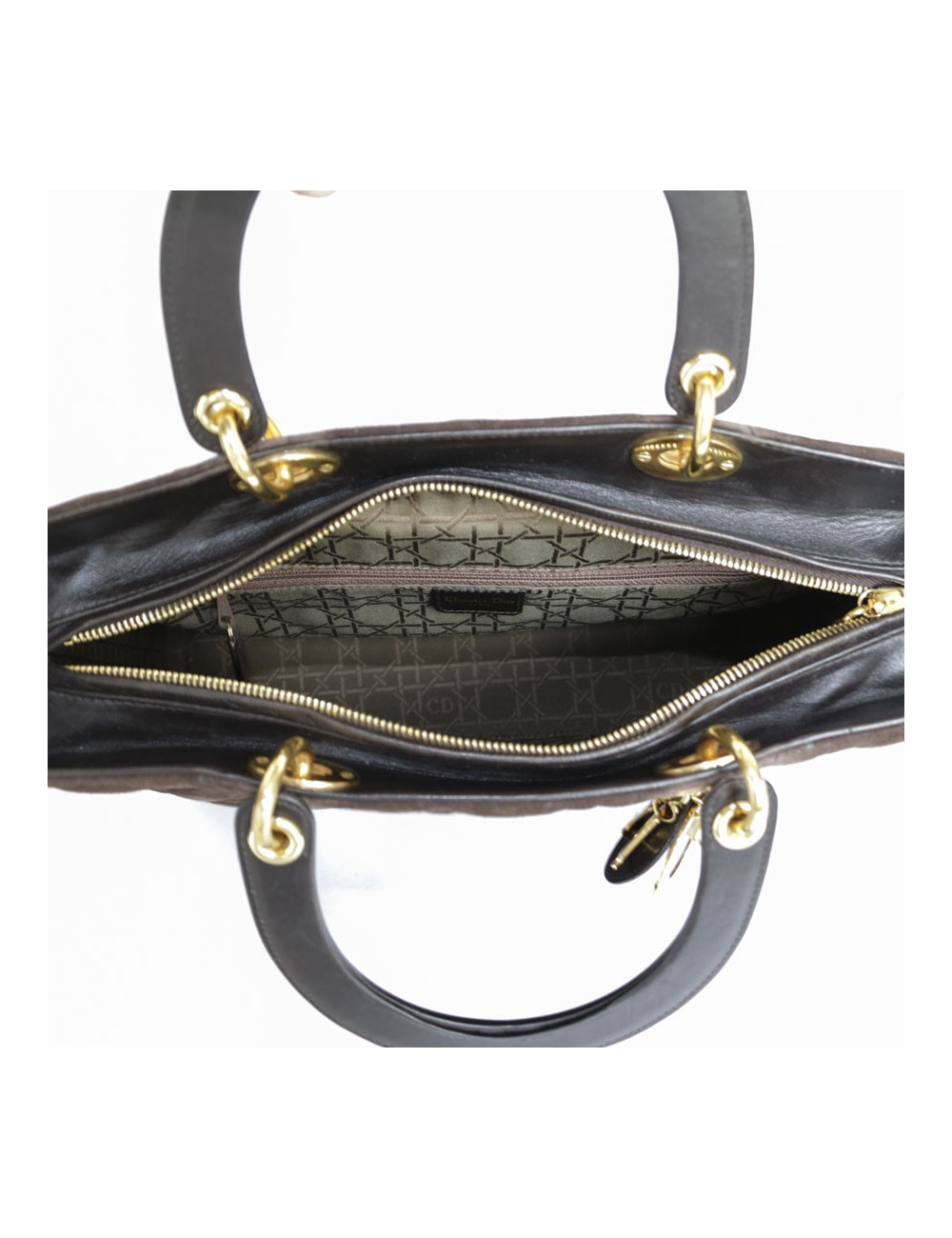 Sac 'Lady Dior' CHRISTIAN DIOR daim "cannage"