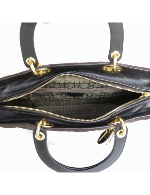 Sac 'Lady Dior' CHRISTIAN DIOR daim "cannage"