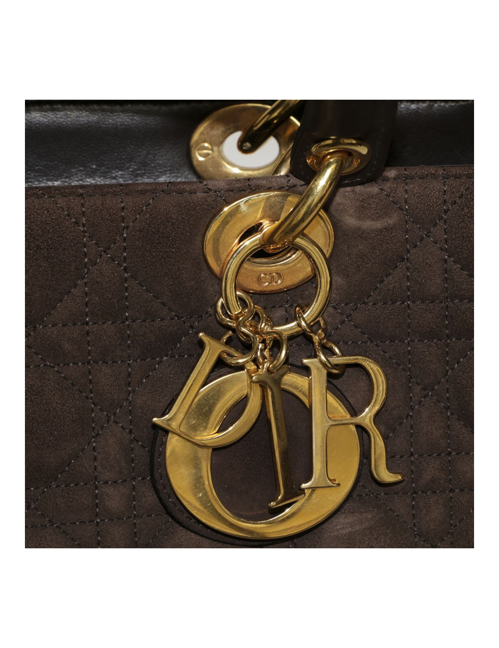 Sac 'Lady Dior' CHRISTIAN DIOR daim "cannage"