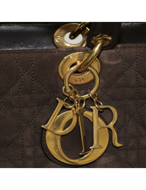 Sac 'Lady Dior' CHRISTIAN DIOR daim "cannage"
